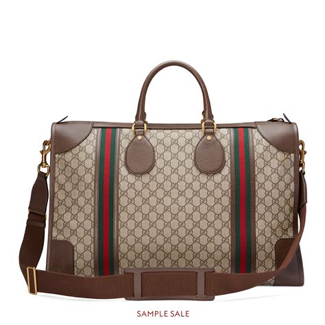 gucci supreme duffle bag with web